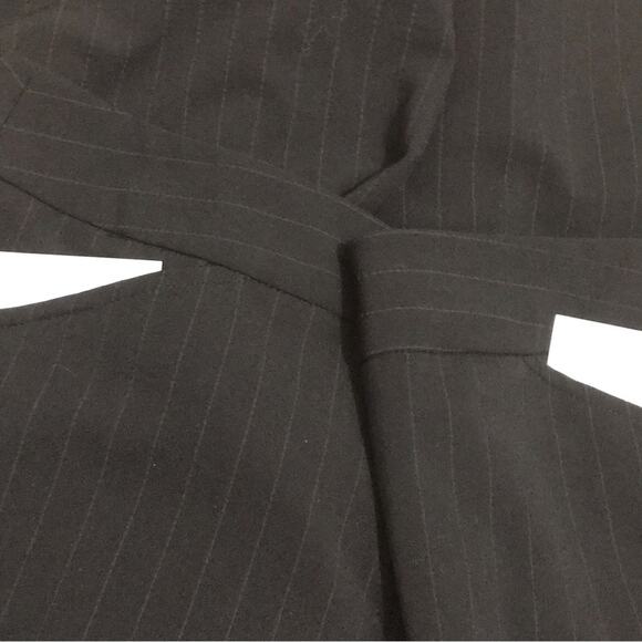 Saks Fifth Avenue S5A Beth Fit Pinstripe Black Pants Size 2 - Picture 6 of 9